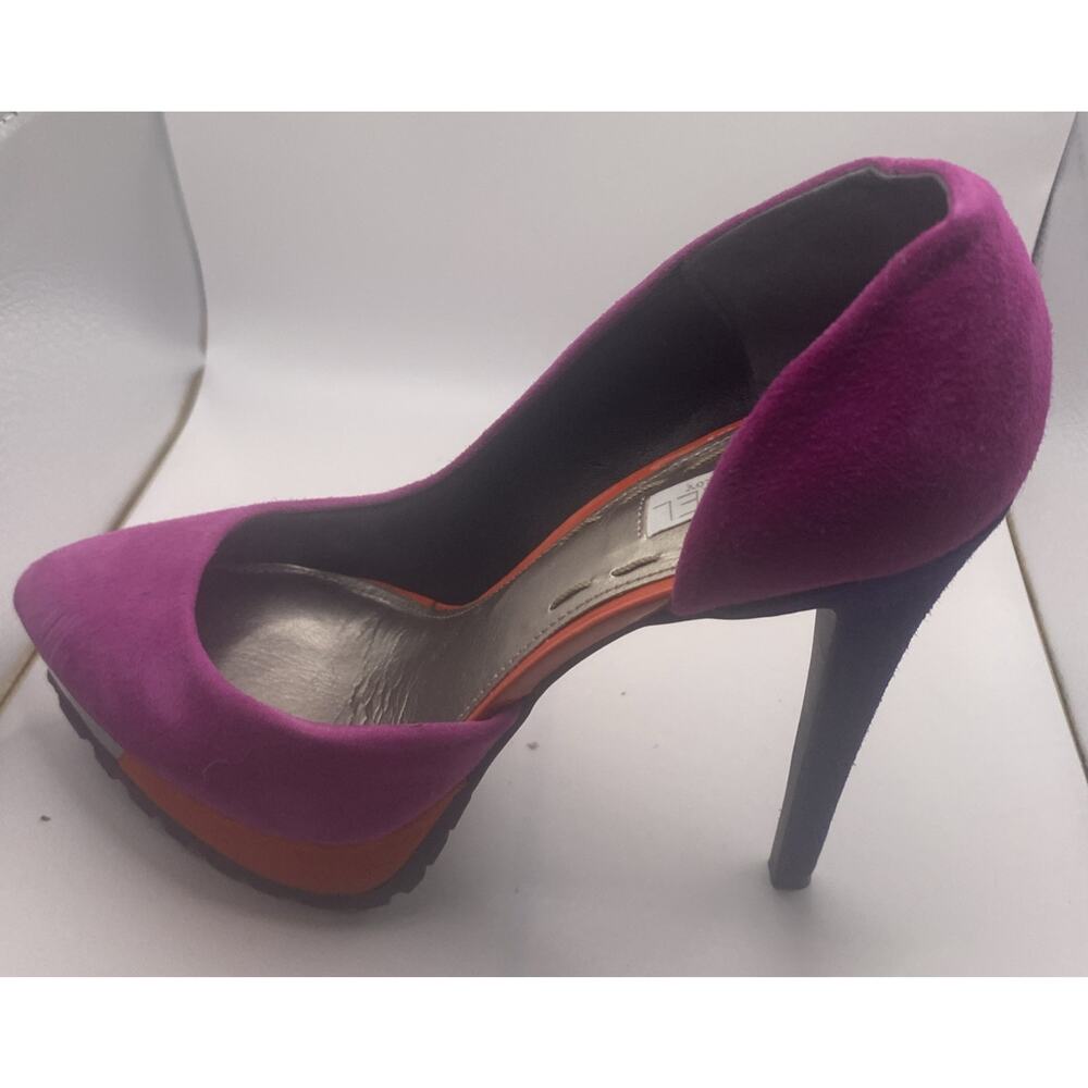 Rachel Roy Pink Suede Platform Barbie Core Stripper Pole Dancer High Heels Shoes - Picture 3 of 12